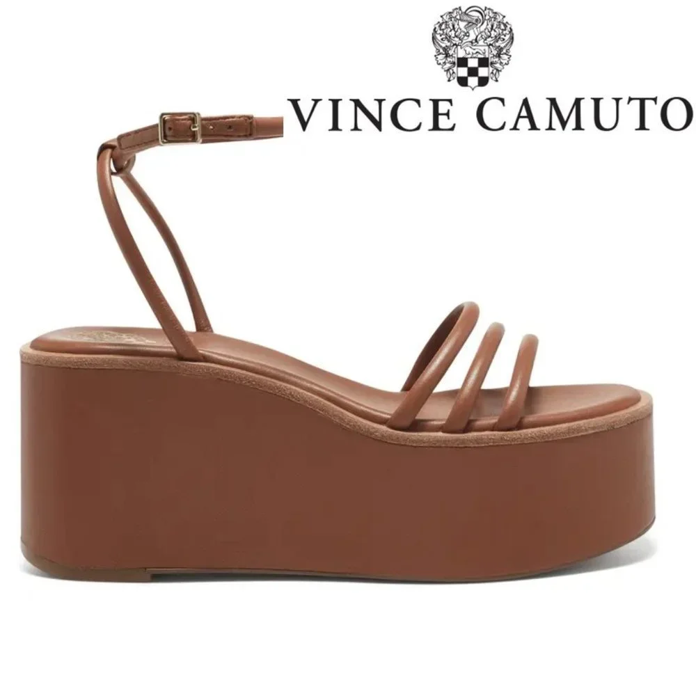 🆕️ Women's Vince CAMUTO Graceny Platform Sandal, Size 7.5 / 8 / 8.5 / 9  Brown - Picture 2 of 9